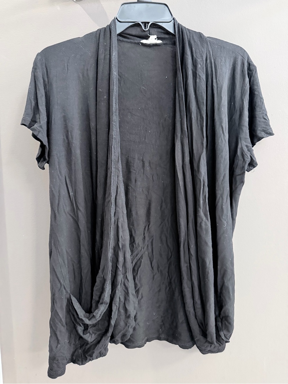 Maurices Black Draped Open-Front Tunic
